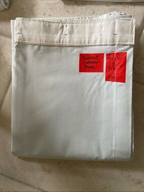 Blackout curtain panel 47.25 inches wide by 118 inches long, ecru color